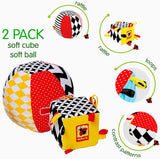 magdum 2 set joc cub copil + tesatura minge - jucărie abilități motorii de la 1 an - jucărie pentru copii 6 luni - jucărie Montessori - jucărie educativă 1 an - cadou pentru copii - minge pentru copii - cub pentru copii - cadouri pentru copii Jucarii Bebe Naty Shop