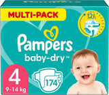 Scutece Pampers Baby-Dry mărimea 5, 174 de scutece, 11 kg - 16 kg, protecție împotriva scurgerilor de până la 100% și confort toată noaptea