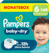 Scutece Pampers Baby-Dry mărimea 5, 174 de scutece, 11 kg - 16 kg, protecție împotriva scurgerilor de până la 100% și confort toată noaptea