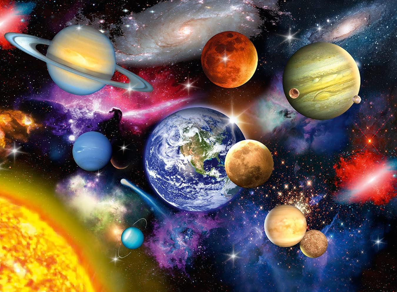 Puzzle pentru copii Ravensburger - 13226 Sistemul solar - Puzzle spațial pentru copii de peste 9 ani, cu 300 de piese în format XXL Puzzle Naty Shop
