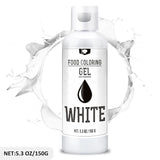 Lebensmittelfarbe Gel - 150G Konzentrierte Gel Lebensmittel Farben Zum Backen, Kuchen Dekorieren, Kekse Und Macaron - Zuckerfrei Food Coloring Für Getränken, Osterei, DIY Seifen Und Basteln (Weiß) Naty Shop