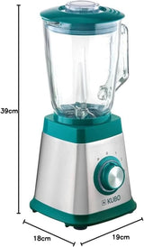 Mixer Aus Glas, 1000 W, 4 Geschwindigkeiten, 1,5 L, 6 Klingen Aus Edelstahl, Eiswürfelfunktion Bucatarie Naty Shop