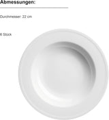 Set de veselă din porțelan MÄSER Arlona, 18 piese pentru 6 persoane, atemporal și elegant, alb