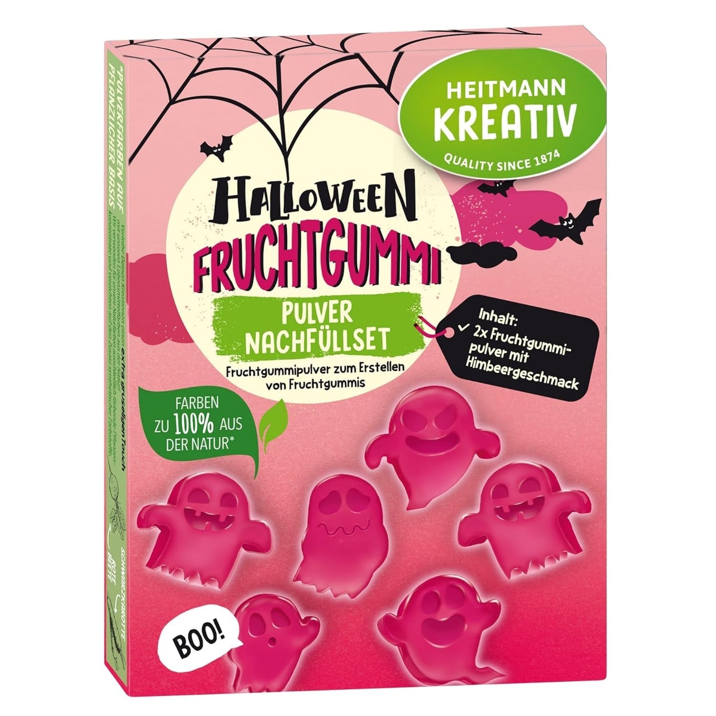 Set de rezervă pentru gumă de mestecat cu fructe de Halloween HEITMANN KREATIV - aromă de zmeură
