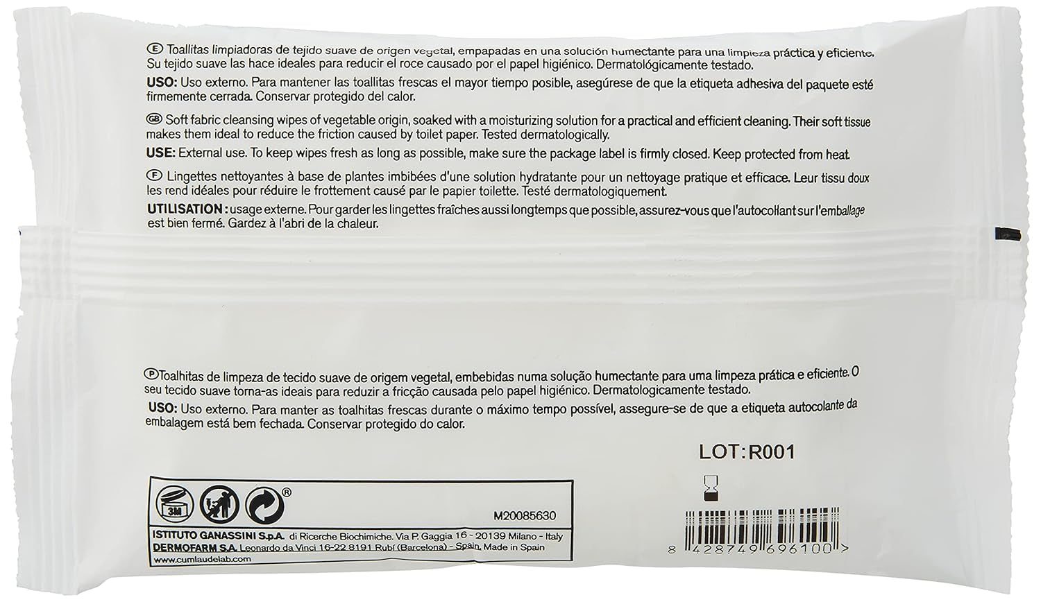 Lab - Șervețele Perianale, Șervețele umede de curățare pentru igiena perianală, Provitamina B5, hidratante, hipoalergenice, fără parabeni și alcool, testate dermatologic - 15 bucăți