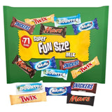 Pachet mixt de mini ciocolată, 71 de mini gustări de ciocolată (Mars, Snickers, Bounty, Twix, Milky Way) sub formă de dulciuri, ideale pentru o seară de fotbal american (1400g)