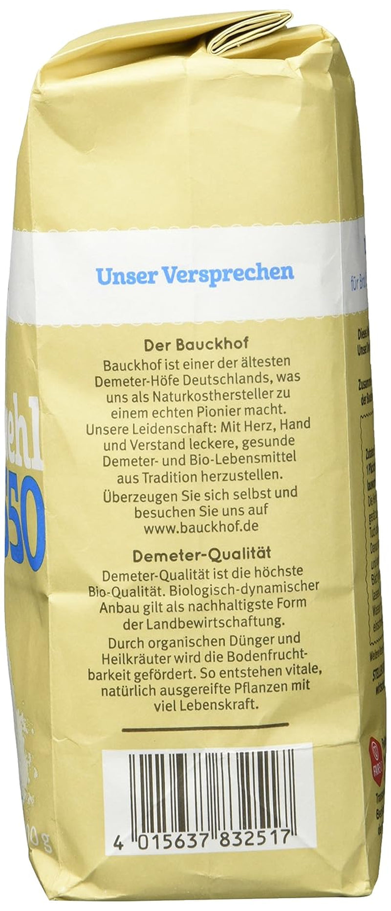 Făină de grâu Hof tip 550 Demeter, 1 kg