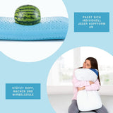 Genius Eazzzy pernă din spumă 40X80 Cm înălțime 10Cm - Pernă de susținere a gâtului cu 2 grade de duritate + spumă de gel de răcire - Pernă de dormit pentru cei care dorm lateral, pe spate și pe stomac împotriva durerilor de gât, poliester Perne standard Naty Shop