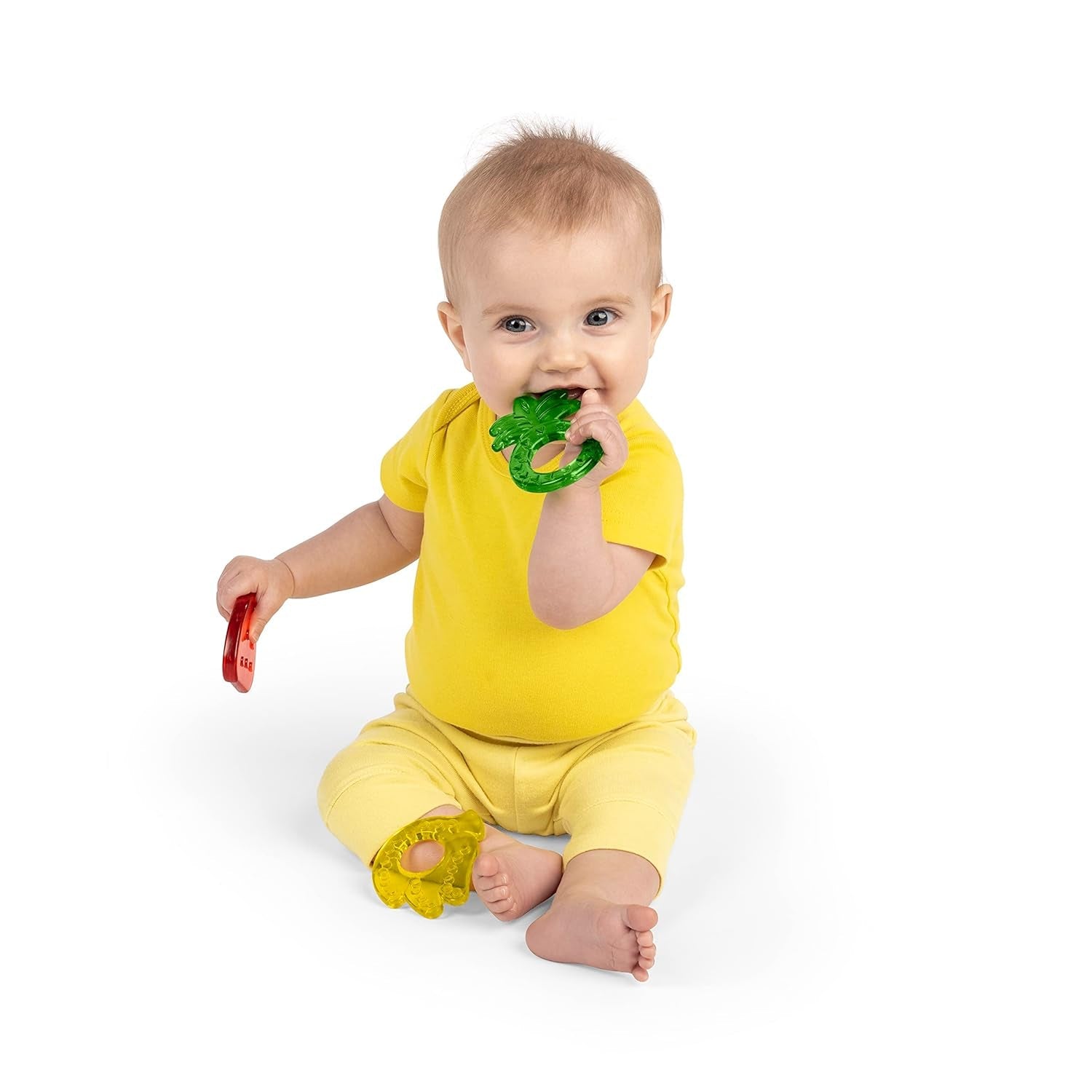 Bright Starts Juicy Chews, 3 inele de dentiție fără BPA, pentru toți bebelușii de la 3 luni
