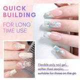 Makartt Poly Nail Extension Gel - 50 ML Extension Builder Acrylic Poly Nägel Aufbaugel Extender Gel Für Gelnägel Für Nagelverlängerung, Nagelstärkung, Nail Art Dekoration(Transparent)