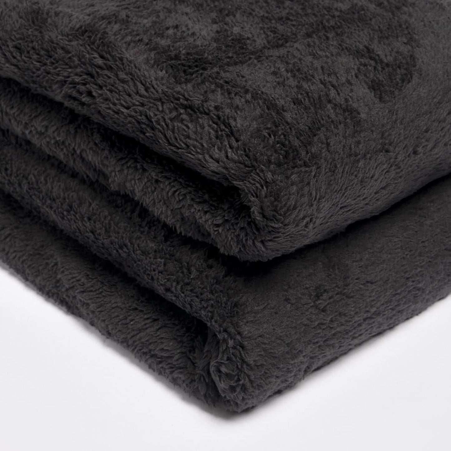 Brentford's Teddy Fleece Blanket, Pătură mare pentru pat, plușată, super moale, caldă, pentru canapea, pat, cuvertură de pat, negru - 150 X 200 Cm Paturi si Cuverturi Besuche den Brentfords-Store