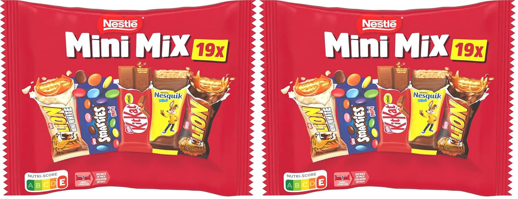Batoane de ciocolată Mini Mix marca Nestlé, cinci arome delicioase, 19 batoane, pachet de 2 (1 x 321g)