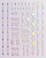 JMEOWIO Nagelsticker Aurora 12 Blatt Nail Art Sticker Selbstklebend Nagelaufkleber Holografisch Dekoration Nageldesign Zubehör