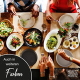 Set de veselă Moritz & Moritz NORDIC pentru 6 persoane - Set de veselă din gresie neagră cu 18 piese - Design scandinav - Set de farfurii robust pentru 6 persoane pentru uz zilnic și pentru oaspeți - Set de veselă combinat