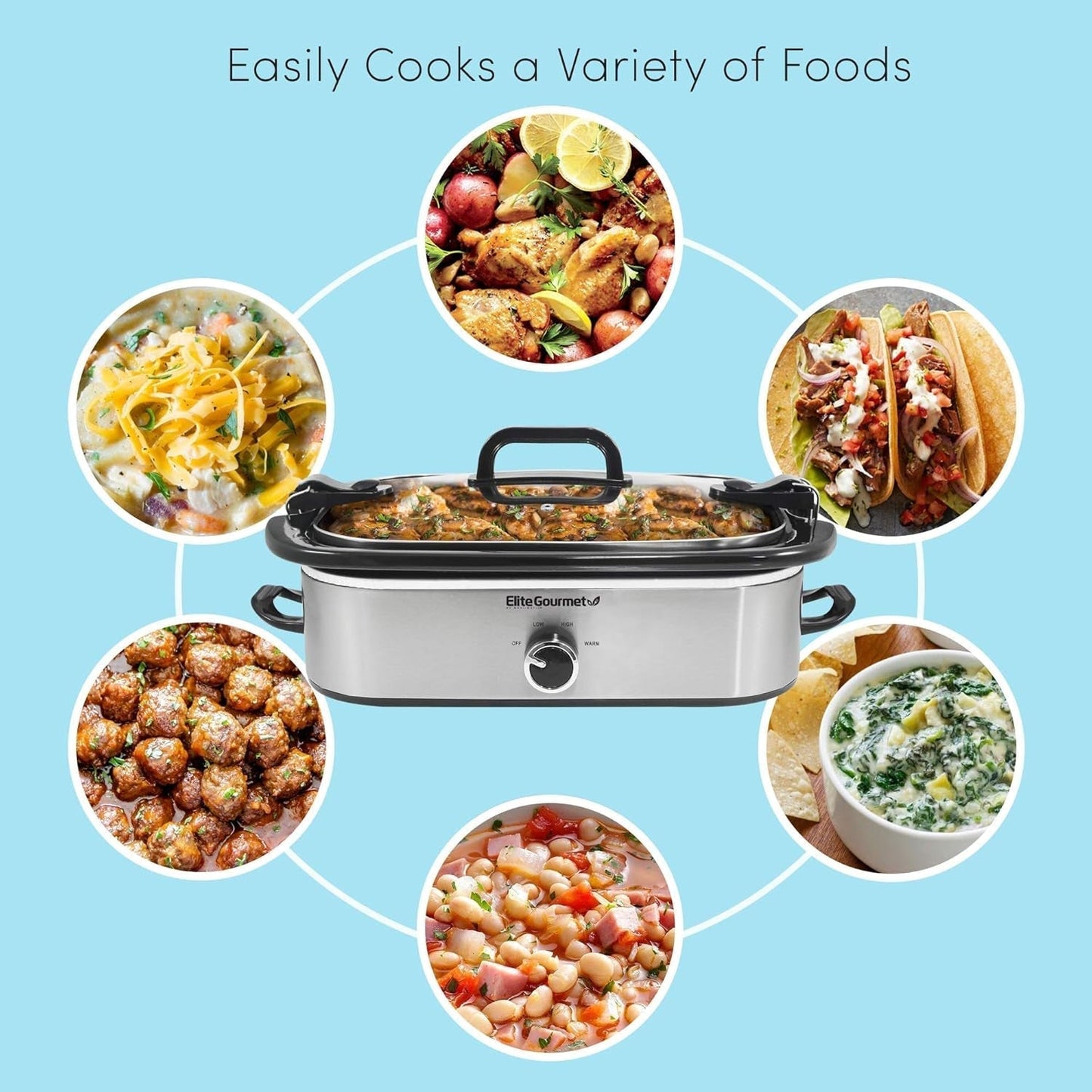 MST-5240SS Slow cooker, 3,3 litri, Oțel inoxidabil Slow Cooker Naty Shop