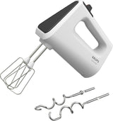 Krups GN4001 3 Mix 4000 Handmixer | 450 Watt | Robustes Design | Variabler Geschwindigkeitsregler | Turbo- Und Auswurf-Funktion | Inkl. 2 Rührbesen Und 2 Knethaken | Weiß/Grau Bucatarie Naty Shop
