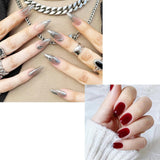 Set unghii false cu adeziv - Unghii false franțuzești - 24 bucăți, design pătrat scurt, gradient alb roz, unghii artificiale, manichiură balerină (gradient roz scurt)