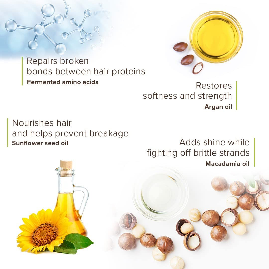 Masca de reparare Bond ajută la revigorarea și întărirea părului prea prelucrat, deteriorat, formulată cu aminoacizi derivați din natură - Tehnologie vegană și naturală plex. Masca de par Naty Shop