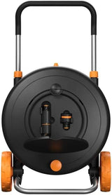Roată de apă Fiskars Comfort L cu roți, set de udare all-inclusive, rază totală de acțiune de 31,5 m, înfășurare automată, furtun de grădină universal (Ø 13 mm), racord universal pentru robinet, 1071670