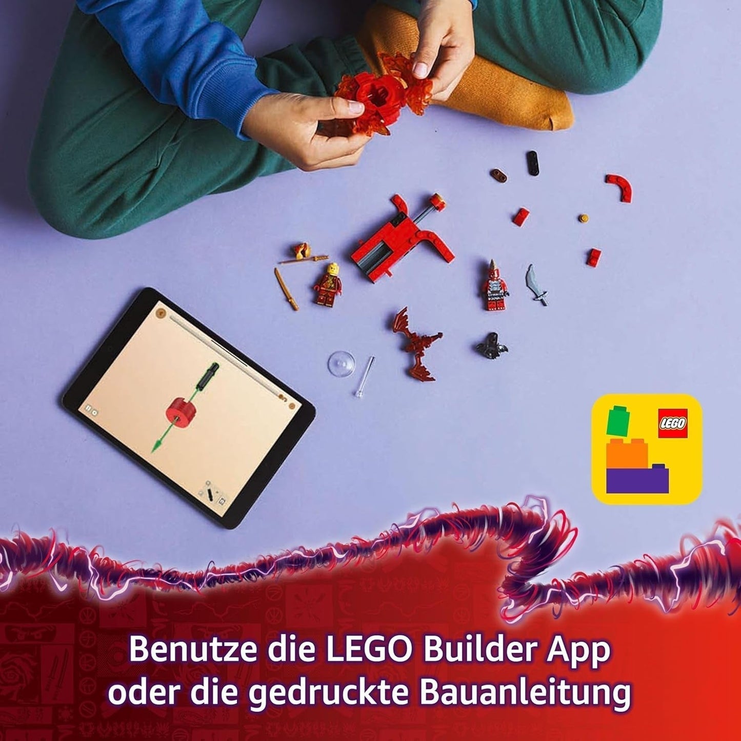 LEGO NINJAGO Kai's Dragon Spinjitzu Spinner - Jucărie Ninja de acțiune cu 2 minifigurine - Set de joacă mic pentru copii - Idee de cadou pentru băieți și fete de la 6 ani 71823 Seturi de constructie Besuche den LEGO-Store