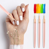 Nail Art Liner-Pinsel 5-Teiliges Gel-Nagellack-Malerei-Nagel-Punkt-Zeichnungs-Werkzeug Für Lange Linien Kunst-Design-Stift-Set Metallgriff Nail-Art-Design-Pinsel Für Frauen