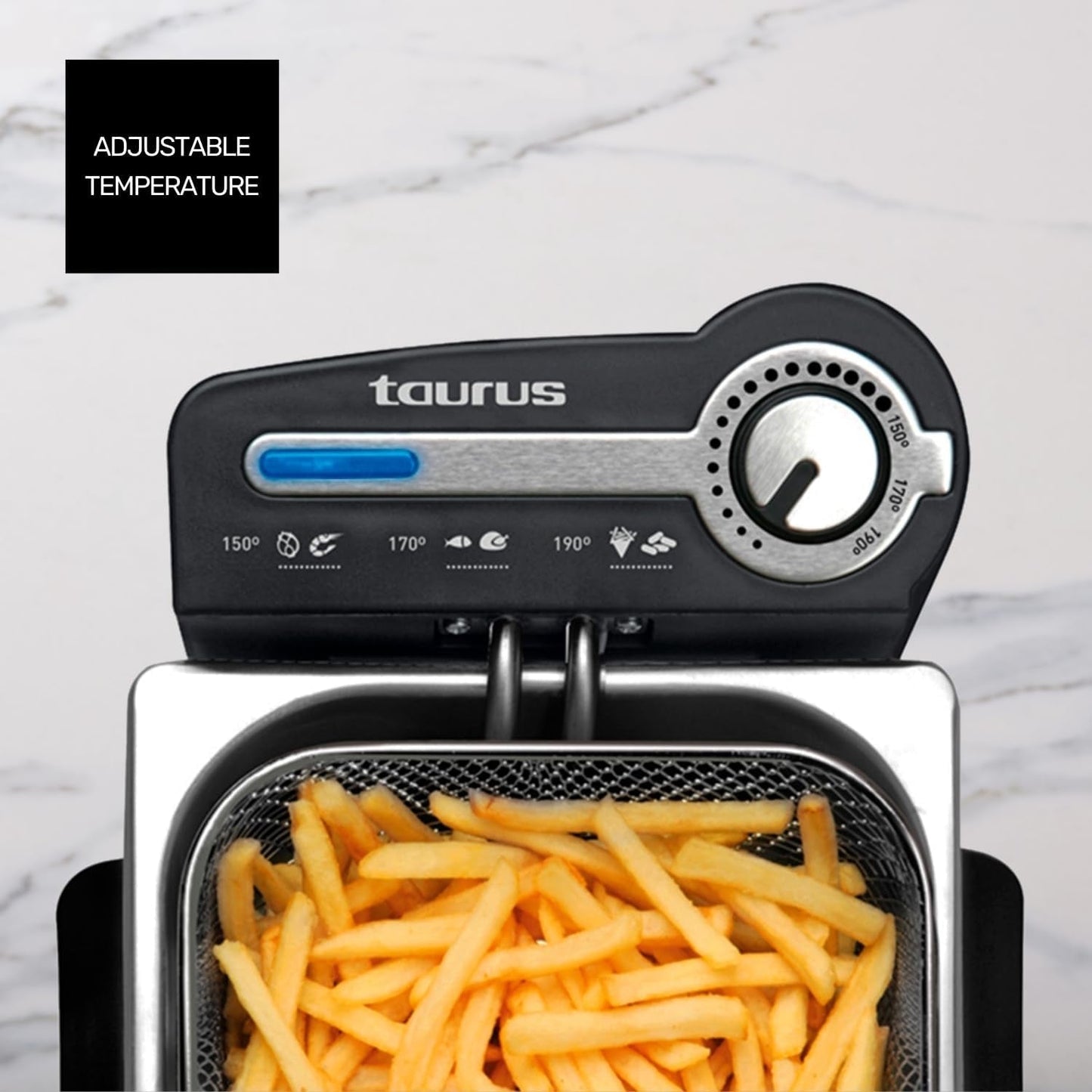 Taurus Professional 2 plus - Friteuză cu ulei, 2 litri, 1700 W, 18/8 oțel inoxidabil Electrocasnice Naty Shop