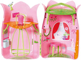 BABY Born Storybook Cottage, Casă de păpuși pliabilă pentru păpuși de 18 cm cu masă, șemineu, șezlong și telescop, roz verde, 833803 Zapf Creation Casute de papusi Naty Shop