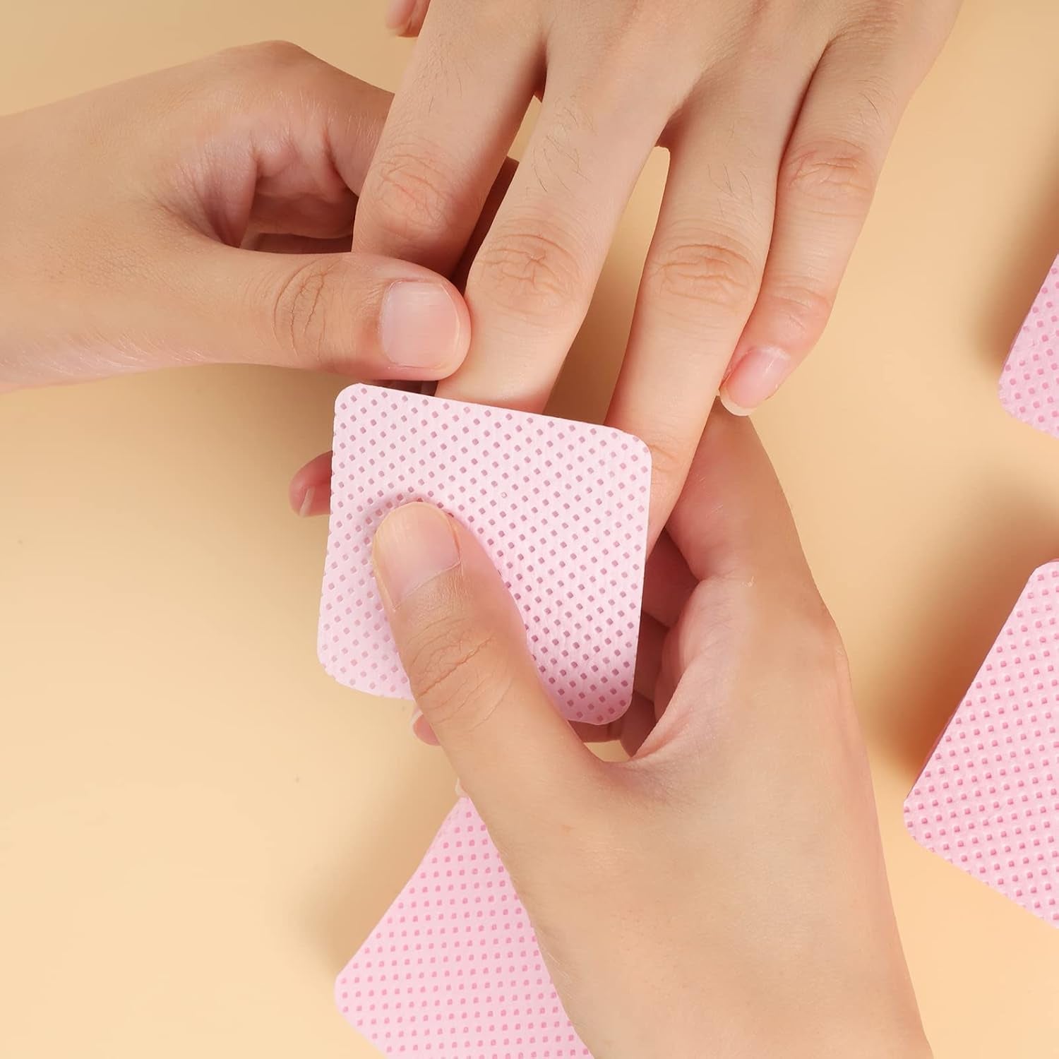 300 Stück Nagellackentferner Pads, Fusselfreie Nägel Wattepads Für Nägel Nagellackentferner Lint Free Nail Wipes Cleaner Gelnägel - Rosa
