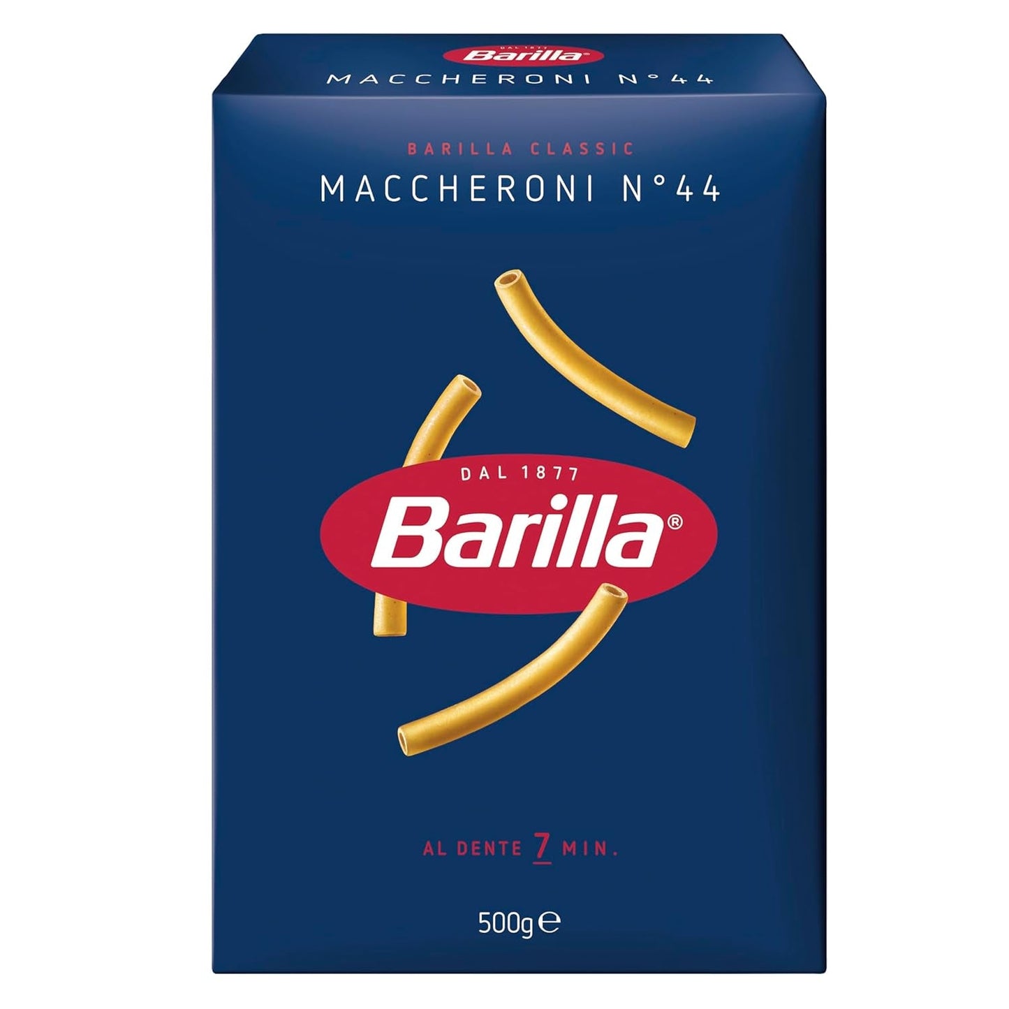 Paste Barilla Classic Maccheroni nr. 44 din grâu dur de înaltă calitate, întotdeauna al dente, 500g