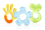 Nuby - Inele de dentiție în 3 etape - 3 inele de dentiție pentru stimularea gingiilor și ameliorarea durerii dentare - Jucărie de dentiție pentru bebeluși - Fără BPA - 3+ luni