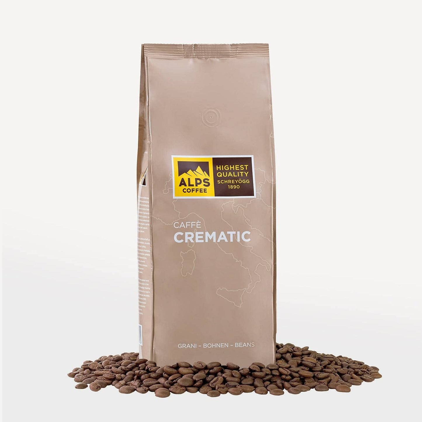 Boabe de cafea crematice, 1 pachet (1 x 1 kg)