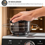 Espressor manual Krups Precision cu portafiltru și râșniță, aparat de cafea barista cu panou de control intuitiv, setări de pre-infuzare, espressor cu duză de abur, încălzire rapidă, XP801T10