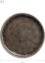 MÄSER 934073 Niara Organic Series, set de veselă modern pentru 4 persoane, cu aspect vintage incitant, serviciu combinat format din 16 piese cu o combinație specială de glazură în negru și maro, gresie