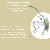 Nuby – Set de 5 tetine și suzete ortodontice din silicon moale | 3 modele pentru zi și noapte | 2 modele care strălucesc în întuneric | Fără BPA | Formă asemănătoare sânilor | Pentru 18-36 de luni