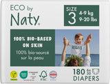 Scutece ecologice Eco by Naty Baby Eco Diapers - scutece organice premium, ecologice, fabricate din materiale pe bază de plante, ideale pentru pielea sensibilă a bebelușilor (mărimea 5 - 80 de bucăți)