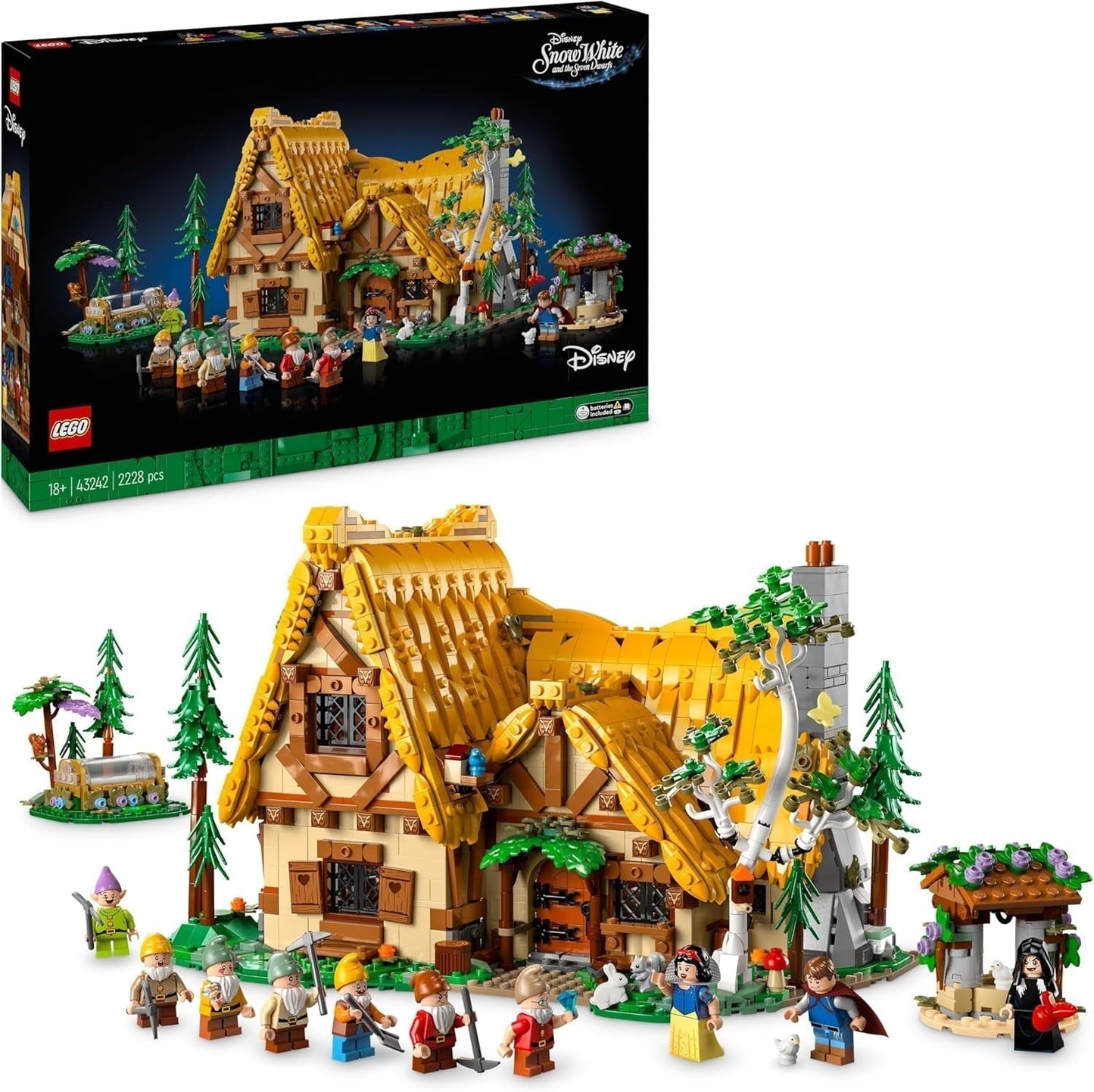 LEGO Ç€ Disney Frozen Palatul de iarnă al Elsei, set de construit și jucat pentru copii cu palat model și minifigurine ELSA și Anna, cadou pentru fete, băieți și fani ai filmului de la 6 ani 43244 Seturi de constructie Besuche den LEGO-Store Albă ca Zăpada și 7 prieteni Forest House