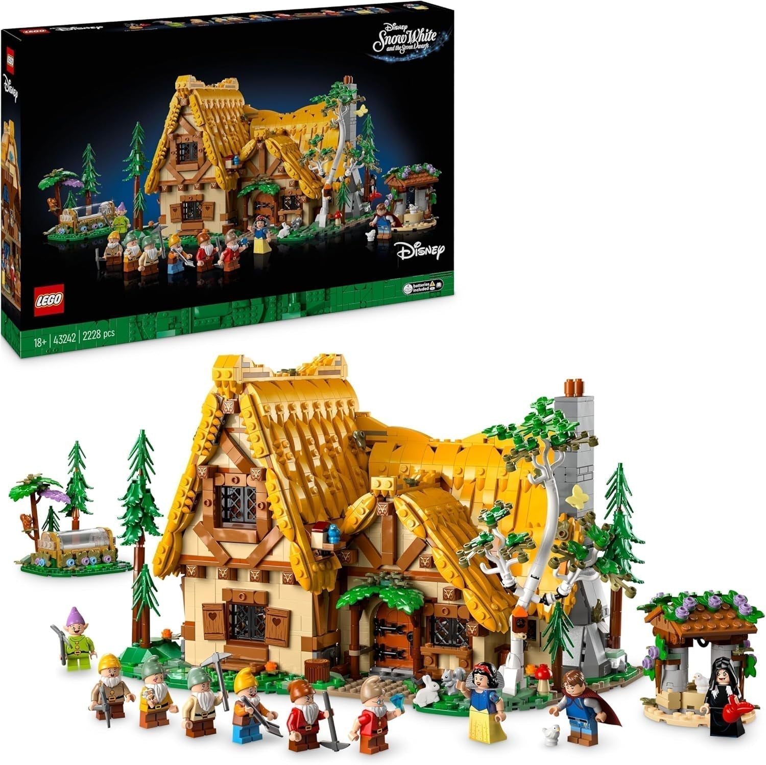 LEGO Ç€ Disney Frozen Palatul de iarnă al Elsei, set de construit și jucat pentru copii cu palat model și minifigurine ELSA și Anna, cadou pentru fete, băieți și fani ai filmului de la 6 ani 43244 Seturi de constructie Besuche den LEGO-Store Albă ca Zăpada și 7 prieteni Forest House