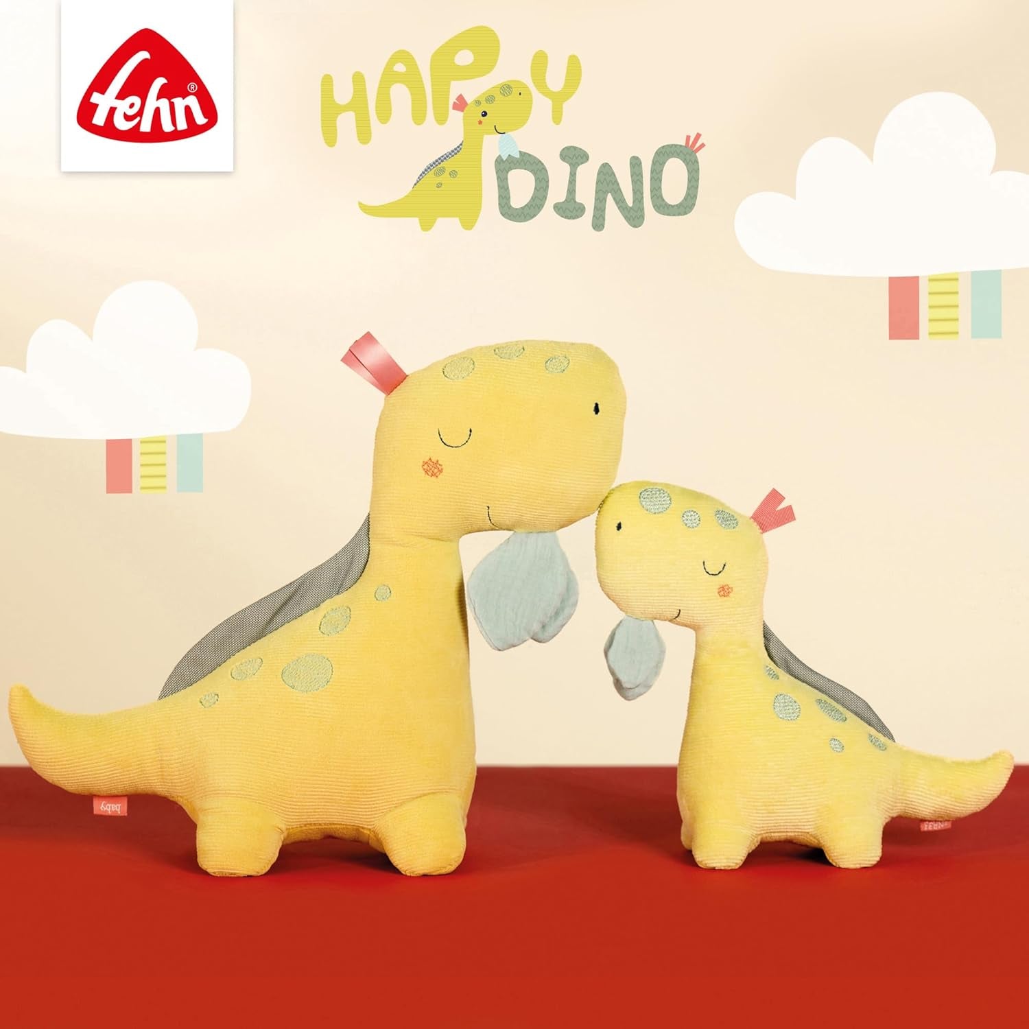 Fehn Activity Spiral Dino - jucărie de cărucior pentru pipăit și prindere - jucărie dinozaur pentru copii pentru pat, loc de joacă, cărucior pentru sugari și scaun auto - jucărie de activitate motorie pentru bebeluși și copii mici de la 0+ luni Jucarii Bebe Naty Shop