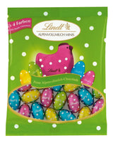 Micii Prieteni de Paște cu Ciocolată | 2 x 100 g și Decor de Ciocolată Mini Ouă cu Lapte Alpin | 2 x 180 g Pliculețe | Ouă de ciocolată cu lapte premium, ambalate vesel și colorat, în patru culori, pentru Paște