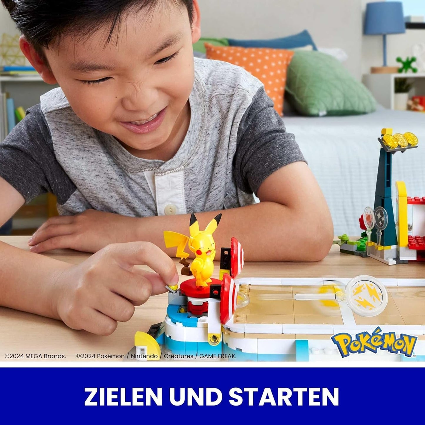 MEGA Pokémon Action Figure Building Toy, Arena de antrenament cu 1101 piese, joc de lupte și 5 figuri mobile pentru copii, HWR82 Action figures Naty Shop