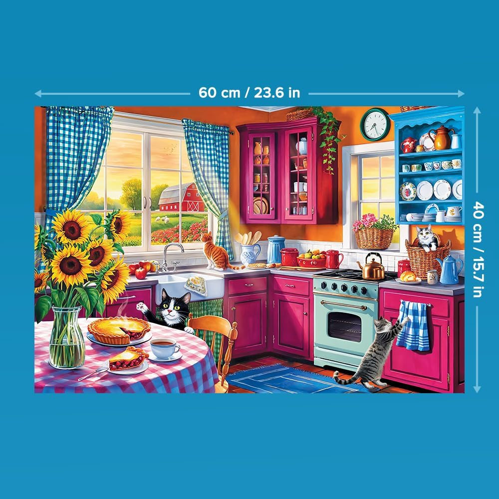 Trefl - Easypiece Puzzle: Dimineața în bucătărie - 300 de piese - Piese mari, Ușor de puzzle, Pentru adulți și copii de 10 ani și peste Puzzle Naty Shop