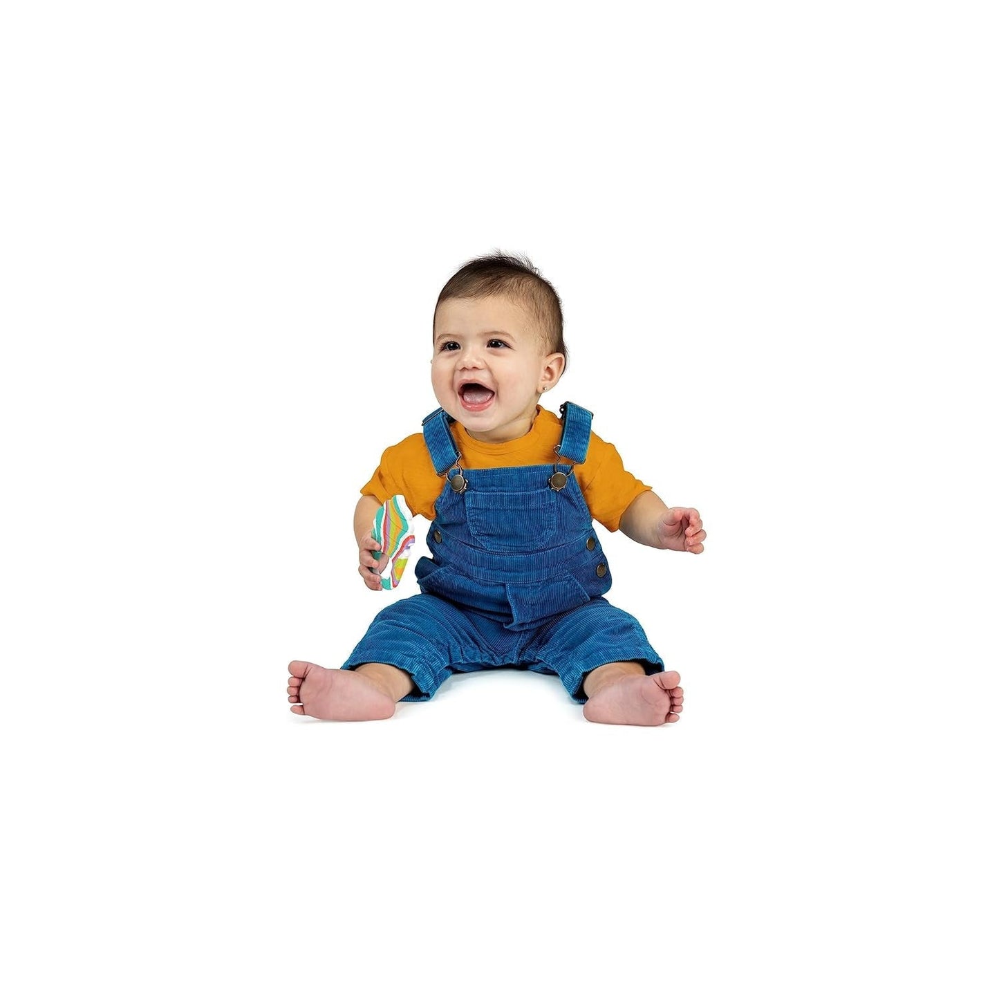 Inel de dentiție din silicon Bright Starts Soothing Soft Serve, cornet de înghețată ușor de prins, fără BPA, unisex, 3 luni+