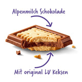 Milka LU – Ciocolată cu lapte alpină cu biscuiți LU crocanți – 87g
