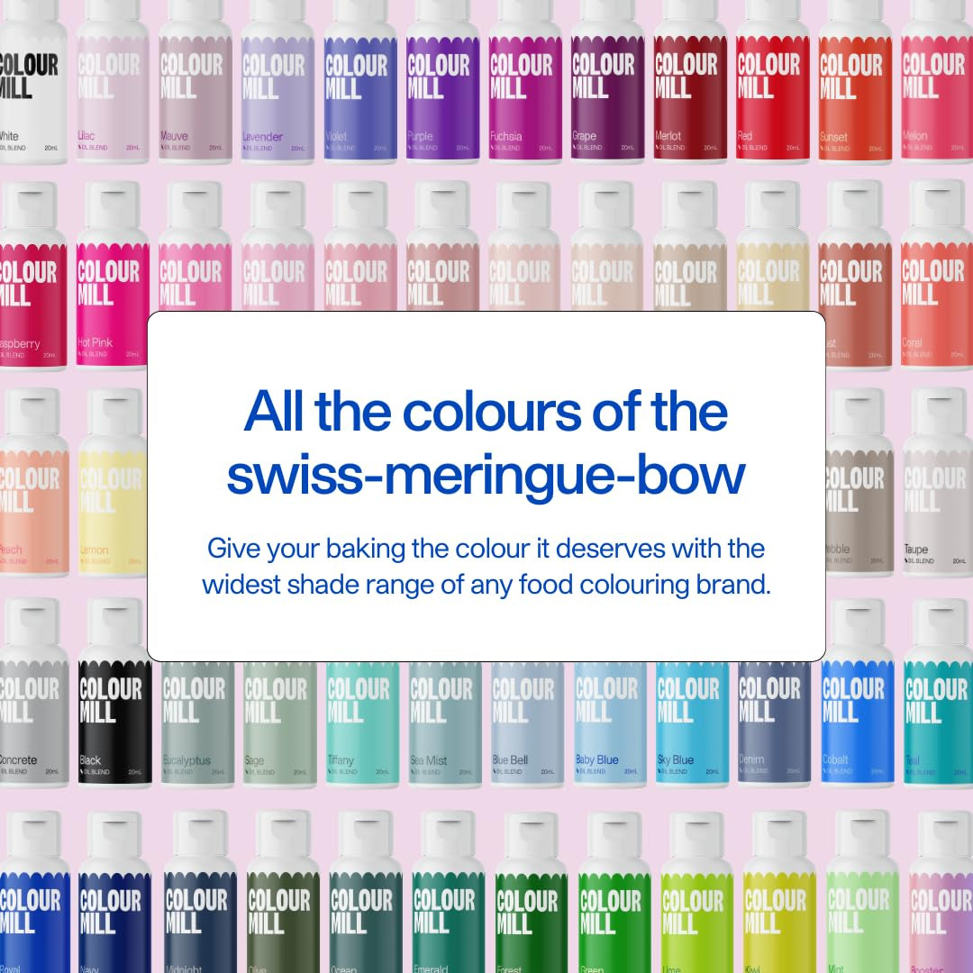 Colorant alimentar negru pe bază de ulei Colour Mill - Colorant alimentar pentru ciocolată, fondant, brioșe, prăjituri, copt, macaroane - Colorant alimentar pentru decorarea torturilor - 20 ml