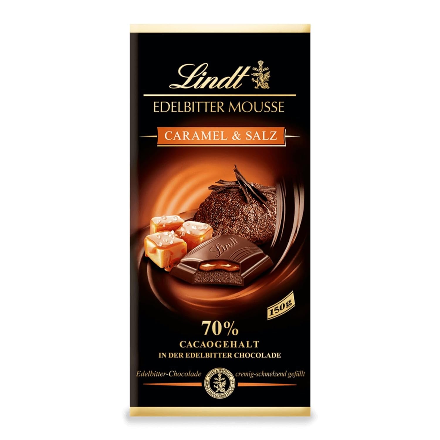 Mousse de ciocolată neagră Lindt cu chili și vișine | Baton 150g | Cu 70% conținut de cacao și umplutură de mousse de ciocolată neagră și chili cu vișine | Baton de ciocolată | Ciocolată neagră