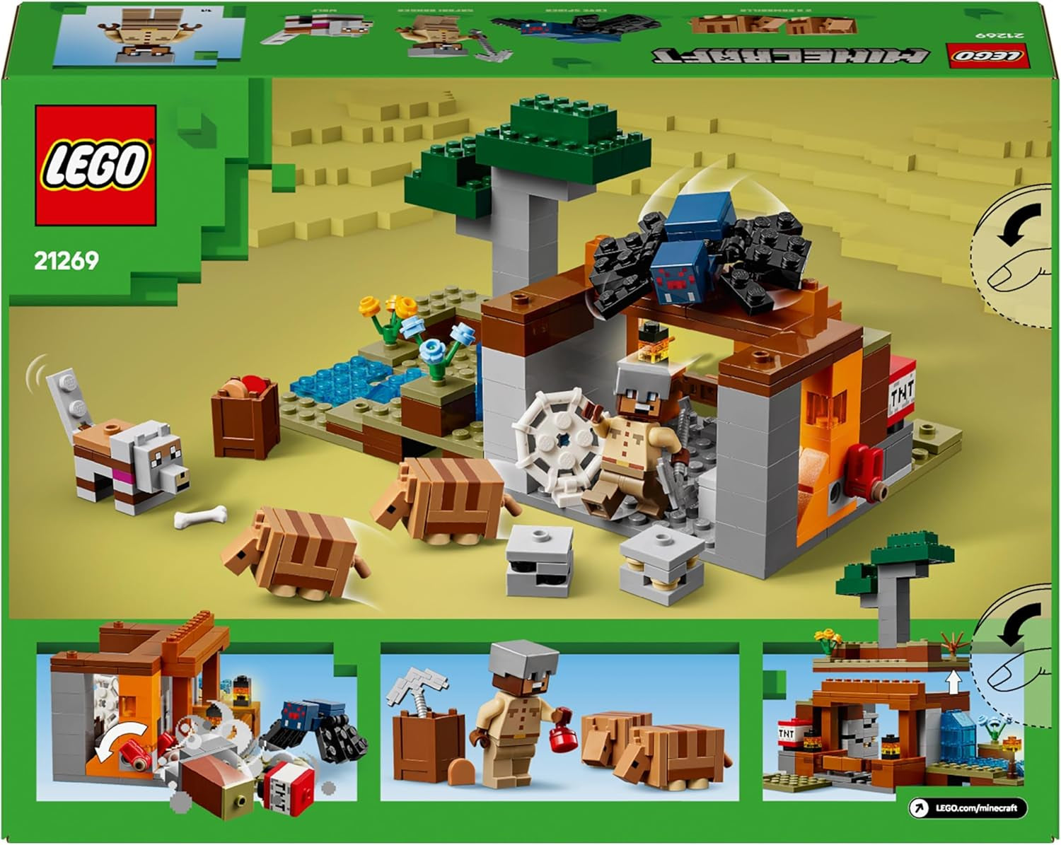 LEGO Minecraft Expediția la mina Dungeon, set cu minifigurine din jocul video, jucărie de construit cu personaje, cadou pentru băieți și fete de la 8 ani 21269 Seturi de constructie Besuche den LEGO-Store