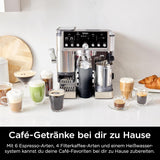 Aparat de cafea Ninja Luxe Pro 3 în 1 cu râșniță și spumator pentru latte, cappuccino, Cold Brew și espresso, ușor de utilizat, 5 presetări pentru spumator, argintiu, ES701EU