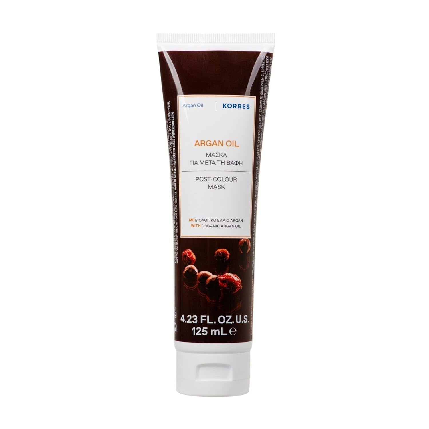 Mască de păr KORRES ARGAN OIL, mască hrănitoare cu ulei de argan, unt de shea și proteine de grâu, ideală pentru părul vopsit, vegan,125 ml Masca de par Naty Shop Titlu implicit