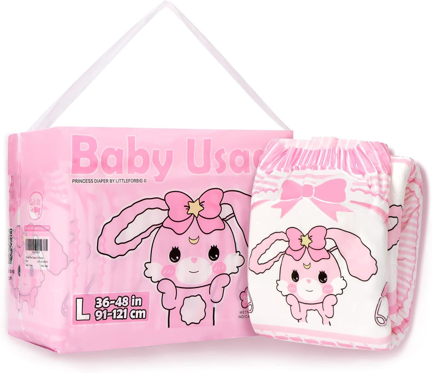 Scutece imprimate pentru adulți 5500-5800 ml, 10 bucăți - Baby Usagi (XL)