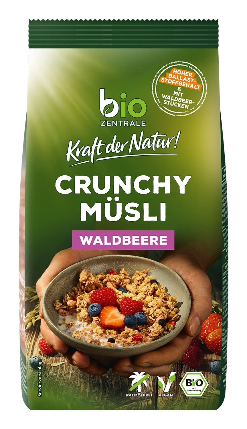 Muesli crocant cu fructe de pădure Biozentrale | 375 g Muesli organic | Ideal pentru micul dejun și pentru paharul tău de muesli la pachet | O alternativă la batoanele de muesli